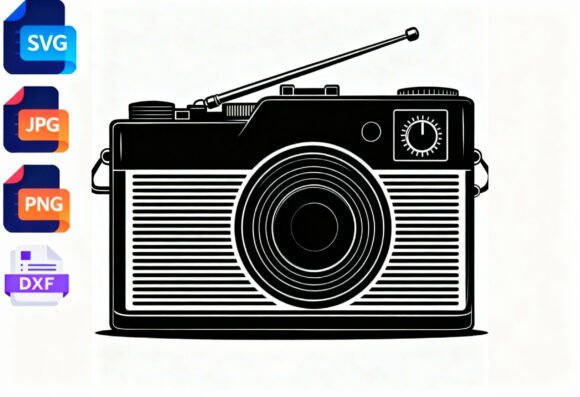 Retro Camera Radio SVG Clipart Review