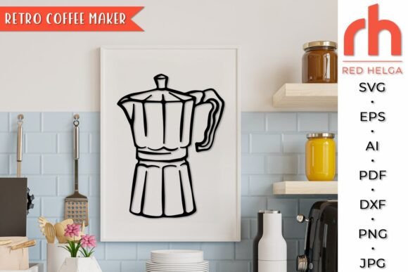 Retro Coffee Maker SVG, Moka Pot DXF