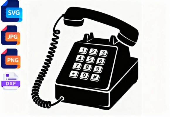 Retro Rotary Phone SVG Clipart Review