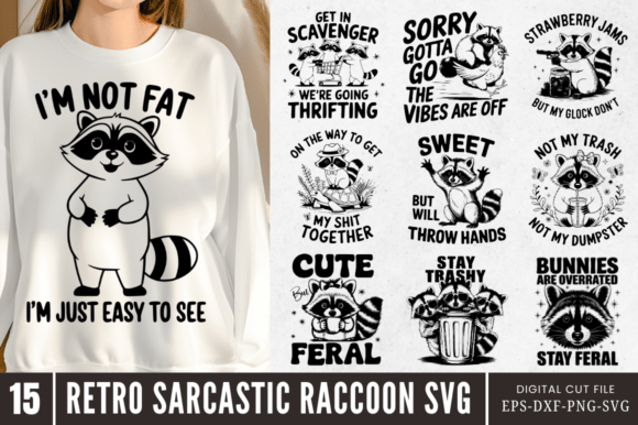 Retro Sarcastic Raccoon SVG Bundle Review