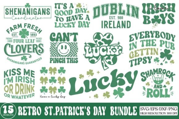 Retro St.Patrick’s Day SVG Design Bundle